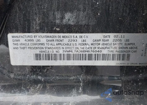 2011 Volkswagen Jetta Sportwagen 2.0L Tdi from USA, damaged, VIN 3VWML7AJ6BM676040
